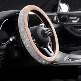 Kormányvédő rózsaszín 38cm strasszkristályokkal 203-10