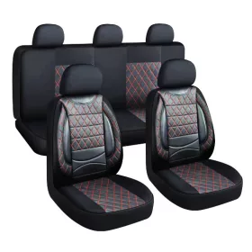   11 részes univerzális üléshuzat szett - 2HELYEN osztható Légzsákos - fekete-Piros 203-2BR