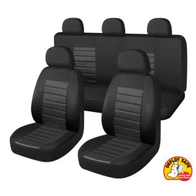   9 részes  2HELYEN osztható - Légzsákos univerzális üléshuzat szett -Fekete-fekete 203-6BK-AZ