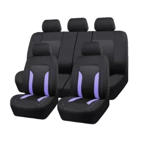  9 részes osztható univerzális üléshuzat szett - Légzsákos - Tároló zsebbel - lila-fekete