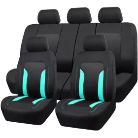   9 részes osztható univerzális üléshuzat szett - Légzsákos - Tároló zsebbel - mentol-fekete