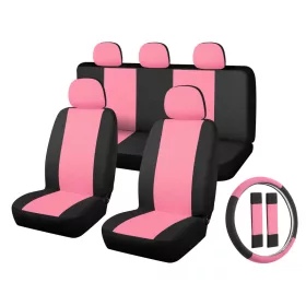   11 részes üléshuzat szett Pink-Fekete 2HELYEN osztható - Légzsákos univerzális üléshuzat szett