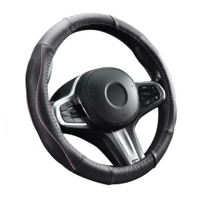   Valódi bőr kormányvédő szellőző lyukacsos  PINK betétes mintával