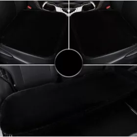 Puha szőrös ülésvédő szett - fekete