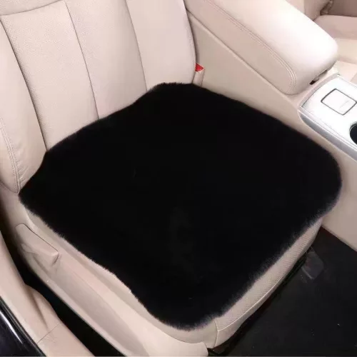 Puha szőrös ülésvédő szett - fekete