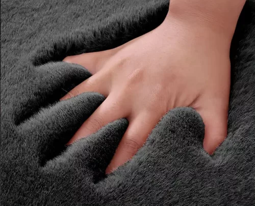 Puha szőrös ülésvédő szett - fekete