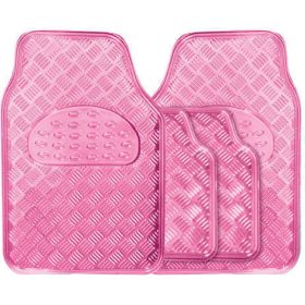   Alumíniumhatású univerzális gumiszőnyeg autóba  4 db-os - PINK - 03062