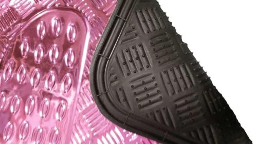 Alumíniumhatású univerzális gumiszőnyeg autóba  4 db-os - PINK - 03062