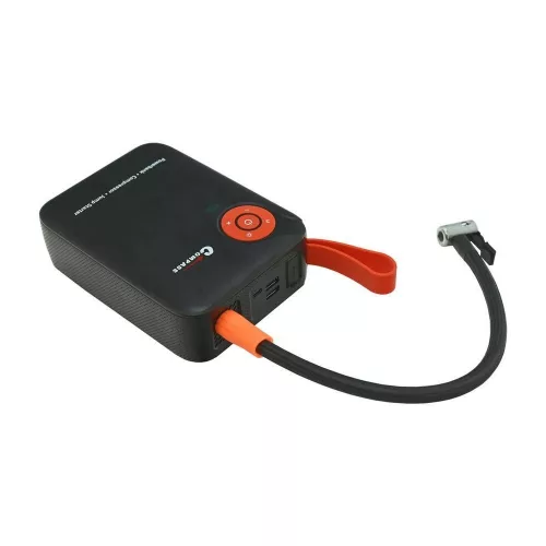 Startovací zdroj s kompresorem, powerbankou a svítilnou (7200mAh, 600A)