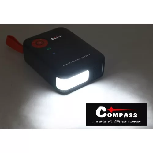 Startovací zdroj s kompresorem, powerbankou a svítilnou (7200mAh, 600A)