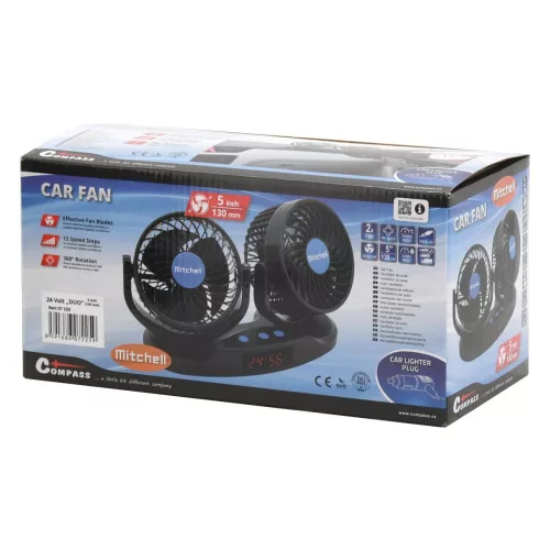Duo ventilátor hőmérővel (24V)