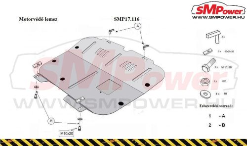 Opel Tigra TwinTop, Tigra B 2004-2009 - Motorvédő lemez - SMP17.116