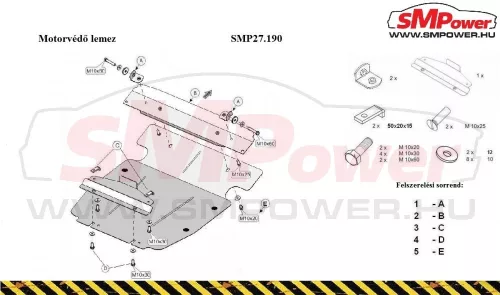 Porsche Cayenne, Cayenne Turbo 2002-2010 - Motorvédő lemez - SMP27.190
