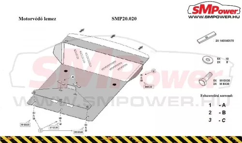 Ssangyong Rexton II, 2007 - 2017 - Motorvédő lemez - SMP20.020K