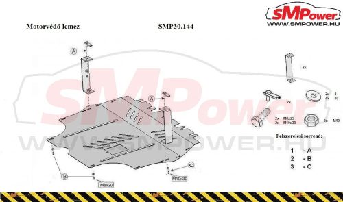 Volkswagen Sharan, 2010-2020 Motorvédő lemez - SMP30.144