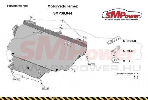 Ford Transit Connect 2013- Motorvédő lemez - SMP30.044