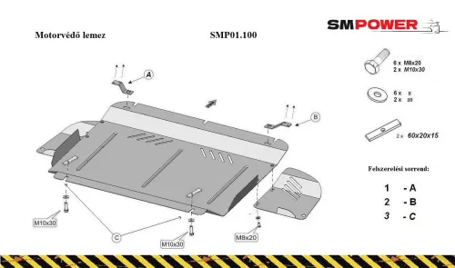 Alfa Romeo 147 2000-2010 - Motorvédő lemez - SMP01.100K