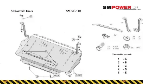 Audi A3, 2008-2012- Motorvédő lemez - SMP30.140