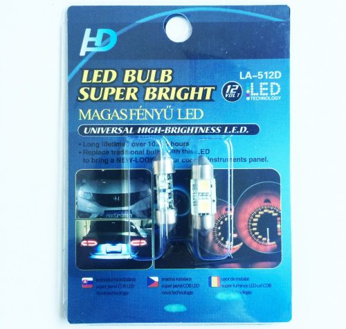 3SMD LED 31mm-es Szofita izzó SMD-10X31-2SMD