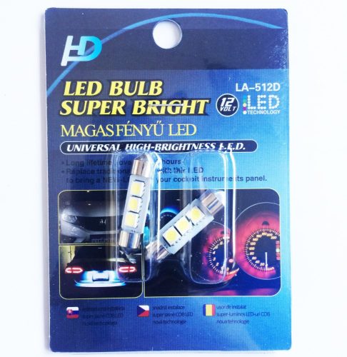 3SMD LED 36mm-es Szofita izzó SMD-10X36-3SMD