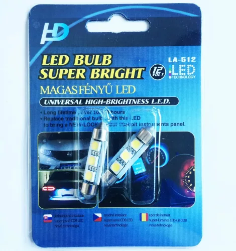 3SMD LED 39mm-es Szofita izzó SMD-10X39-3SMD