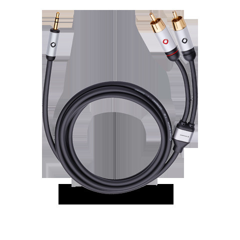 Oehlbach i-Connect J-35/R 500 Sztereó 3,5 mm Jack - 2 RCA kábel, fekete színű, 5 méter OB 60006