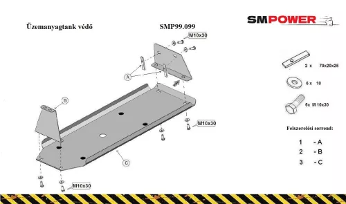 Mitsubishi L200 2005 - 2015 Üzemanyagtank védő lemez - SMP99.099