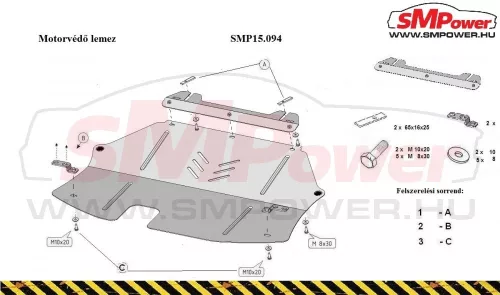 Mitsubishi Outlander 2012/08- Motorvédő lemez - SMP15.094