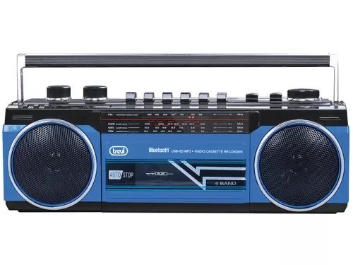 Trevi RR501 Hordozható kazettás rádió és MP3/USB lejátszó, Bluetooth funkcióval (kék)