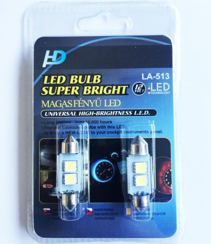 CANBUS 2SMD LED 36mm-es Szofita izzó - SMD-LA513C-36MM