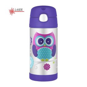   Thermos FUNtainer gyerek termosz szívószállal - bagoly - 355 ml