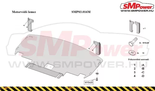 BMW 5 E60/E61 2003-2010, M lökhárító - Motorvédő lemez - SMP03.016M