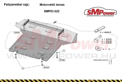 BMW X3 F25 2010-2017 - Motorvédő lemez - SMP03.022
