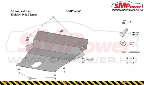 Dacia Duster, 2010-2017 Motor-, váltó- és lökhárítóvédő lemez - SMP06.045