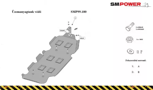 Toyota Hilux Revo, 2016-2021 Üzemanyagtank védő lemez - SMP99.180