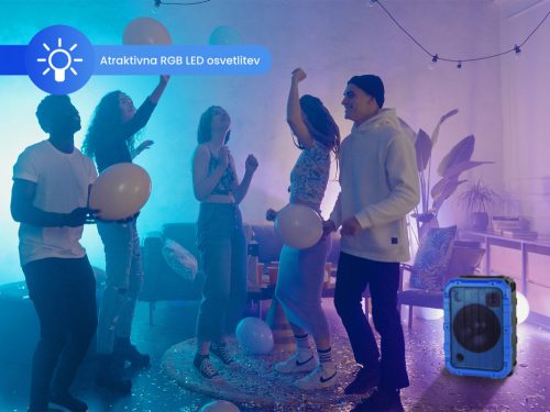 Trevi XF 1300 Blue Hordozható hangrendszer Bluetooth, USB bemenettel és Karaoke funkcióval, kék színben