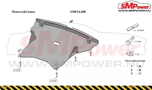 Mercedes C-Classe W203 2.2D, 2000-2007 Motorvédő lemez - SMP14.088