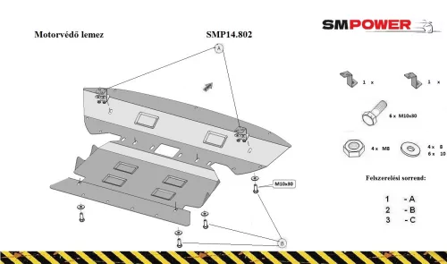 Mercedes GLK X253, 2015- Motorvédő lemez - SMP14.802