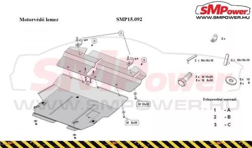 Mitsubishi Outlander, 2002-2006 - Motorvédő lemez - SMP15.092