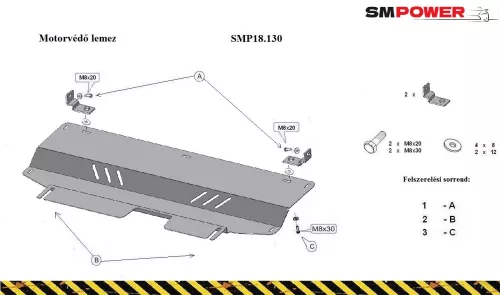 Peugeot 208, 2012-2019 Motorvédő lemez - SMP18.130