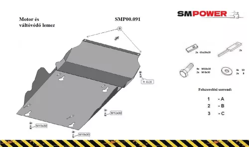 Mitsubishi L200, 2015- Motor és váltóvédő lemez - SMP00.091K