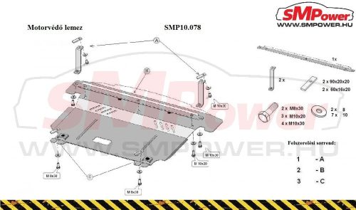 Hyundai Santa Fe III, 2012-2018 Motorvédő lemez - SMP10.078K