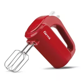   Girmi SB02 elektromos kézi mixer, 170 W teljesítmény, 5 sebességfokozat, TURBO funkció, rozsdamentes acél tartozékok, piros