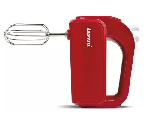 Girmi SB02 elektromos kézi mixer, 170 W teljesítmény, 5 sebességfokozat, TURBO funkció, rozsdamentes acél tartozékok, piros