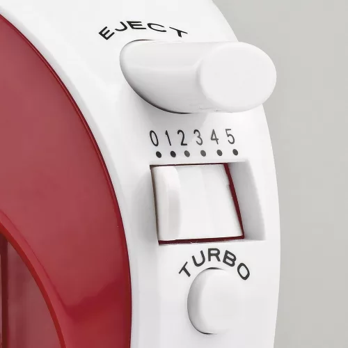 Girmi SB02 elektromos kézi mixer, 170 W teljesítmény, 5 sebességfokozat, TURBO funkció, rozsdamentes acél tartozékok, piros