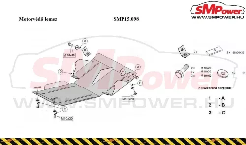 Mitsubishi Pajero Sport I, 1998-2007 - Motorvédő lemez - SMP15.098