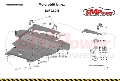 Audi TT, 1998-2006 - Motorvédő lemez - SMP02.015