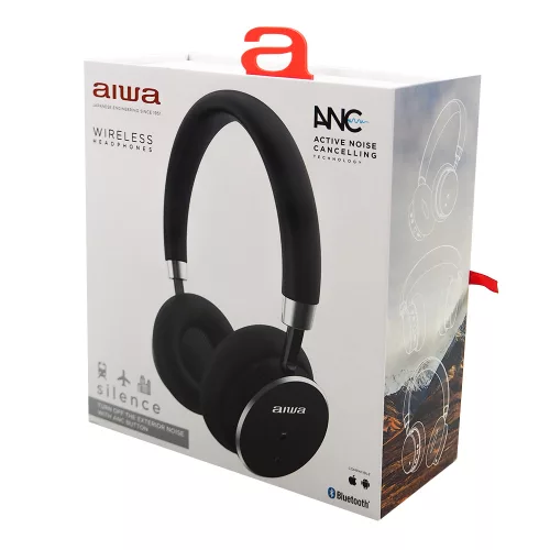 Aiwa HSTBTN-800BK Bluetooth fejhallgató, fekete színben, aktív zajszűrős