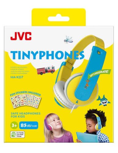 JVC HA-KD7-YNE Gyerek fejhallgató limitált hangerővel sárga/kék színben