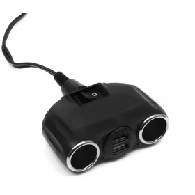 2-es Szivargyújtó elosztó + 2 USB - 12/24V